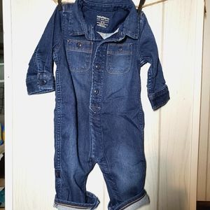 Baby Gap dark wash soft denim boilersuit/jumpsuit